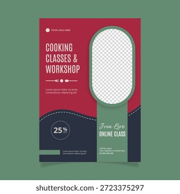 Aula de culinária chef centro de treinamento flyer 