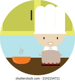 
cooking class concept flat icon