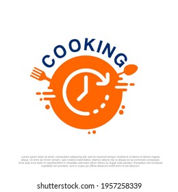 Cooking Class Design and cooking course logo, kitchen icons set. cooking classes at home logo. Fast Food Delivery logo template. fast cooking recipes logo design 