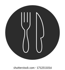 Cooking class design logo element. Home food preparing concept. Take away lunch service. Place to eat icon.