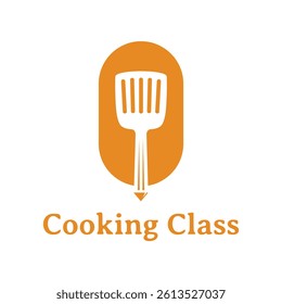 cooking class flat minimalist logo design