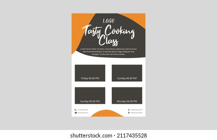 cooking class flyer design template. tasty cooking, learn cooking today flyer design. start cooking today course flyer, poster design.