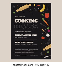 Cooking Class Flyer Poster Template Stock Vector (Royalty Free ...