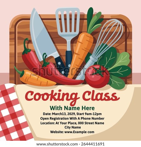cooking class flyer poster template design