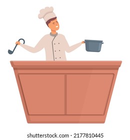 Cooking Class Icon Cartoon Vector. Online Food. Chef School