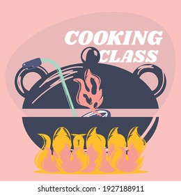 cooking class pot on flame