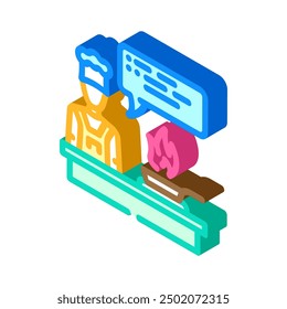 cooking classes restaurant chef isometric icon vector. cooking classes restaurant chef sign. isolated symbol illustration