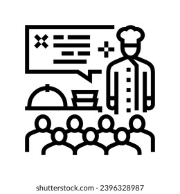 cooking classes restaurant chef line icon vector. cooking classes restaurant chef sign. isolated contour symbol black illustration