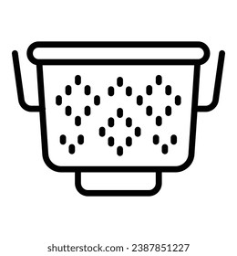 Cooking colander icon outline vector. Utensil sieve. Strainer kitchen