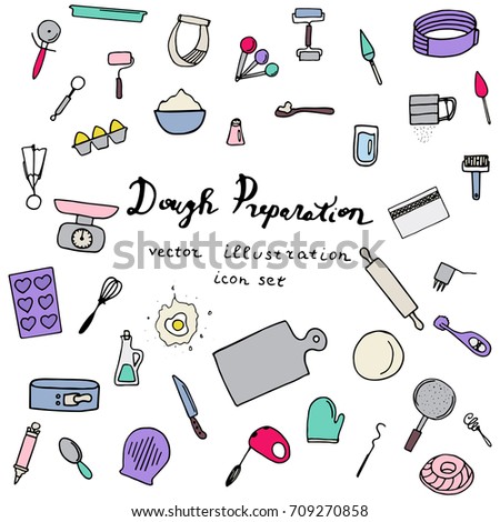 Cooking collection. Doodle vector illustration.