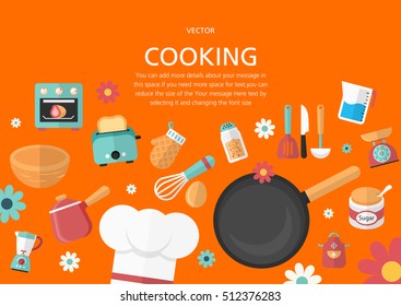 Cooking concept in flat design style