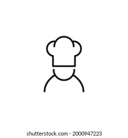 Cooking concept. Line icon of chef in floppy chefs hat 