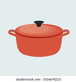 Cooking, cook, pot, boiler, boiling, utensil, kettle, kitchen equipment vector illustration flat style object symbol