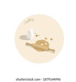 Cooking cookies vector illustration. Recipe