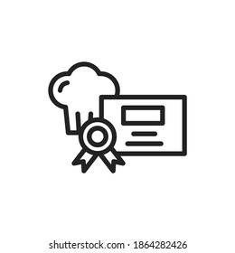 Cooking courses black line icon. Vector illustration. Outline pictogram for web page, mobile app, promo