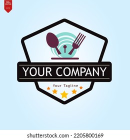 Cooking, cuisine logo. Icon and label for design menu restaurant or cafe. Lettering, calligraphy vector illustration