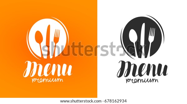 Cooking,\
cuisine logo. Icon and label for design menu restaurant or cafe.\
Lettering, calligraphy vector\
illustration