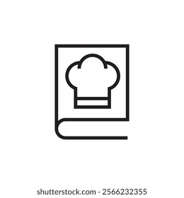 cooking culinary book outline vector editable stroke eps