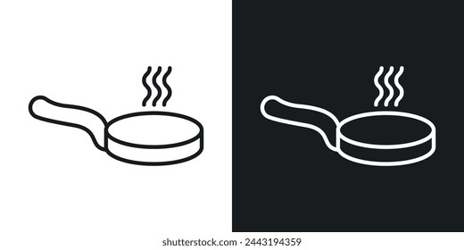 Cooking and Culinary Frying Pan Icons. Kitchen Equipment and Food Preparation Symbols.