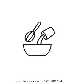 Cooking, culinary, mixed ingredients simple thin line icon vector illustration