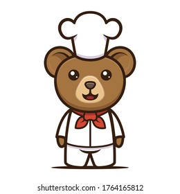 Cooking cute bear mascot design