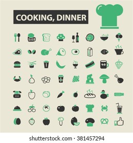 iconos de cocina y cena
