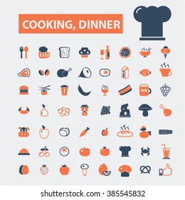 cooking, dinner icons
