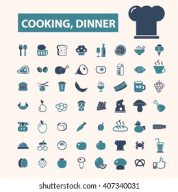 cooking dinner icons
