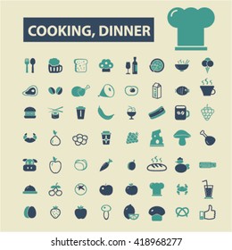 cooking dinner icons
