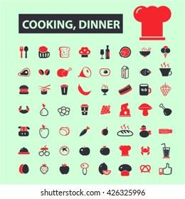 cooking dinner icons
