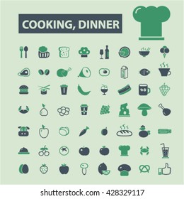 cooking dinner icons
