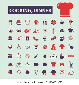 iconos de la cena de cocina