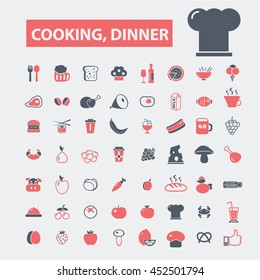 iconos de la cena de cocina