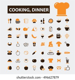 cooking dinner icons
