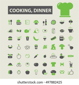 cooking dinner icons
