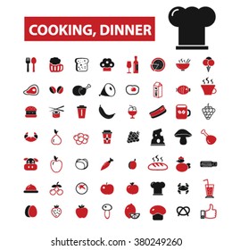 cooking, dinner, restaurant, dining, eating, fast food, restaurant icons
