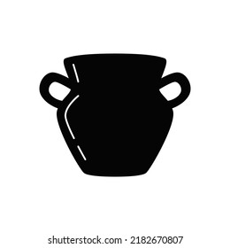 Cooking, dish, eathernware icon in black flat glyph, filled style isolated on white background