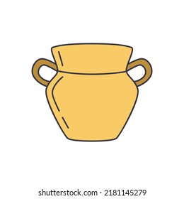 Cooking, dish, eathernware icon in color, isolated on white background 