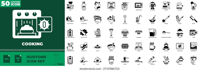 Cooking Duotone Editable Icons set