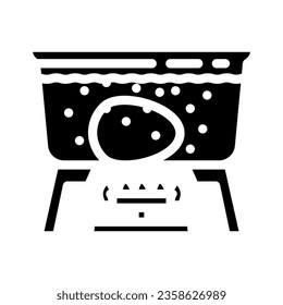 cooking egg chicken farm food glyph icon vector. cooking egg chicken farm food sign. isolated symbol illustration