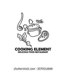 cooking element design illustration logo vector
