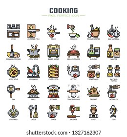 Cooking Elements , Thin Line and Pixel Perfect Icons