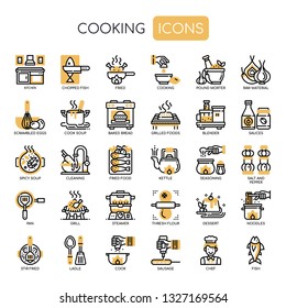 Cooking Elements , Thin Line And Pixel Perfect Icons