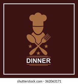 Cooking emblem on a square background