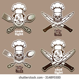 Cooking emblems set, vector