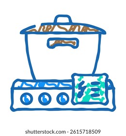 cooking energy efficient doodle icon sketch vector. cooking energy efficient sign. isolated symbol illustration