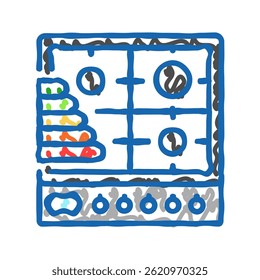 cooking energy efficient doodle icon sketch vector. cooking energy efficient sign. isolated symbol illustration