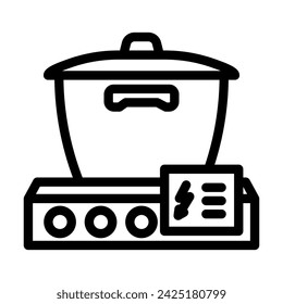 cooking energy efficient line icon vector. cooking energy efficient sign. isolated contour symbol black illustration