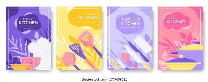 cooking equipment flyer, magazines, poster, book cover, banners. invitation cards concept background. Grain texture and noise effect. 