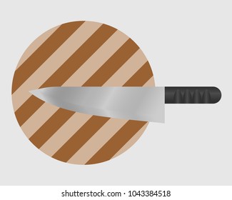 cooking equipment - kitchen knife and cutting board